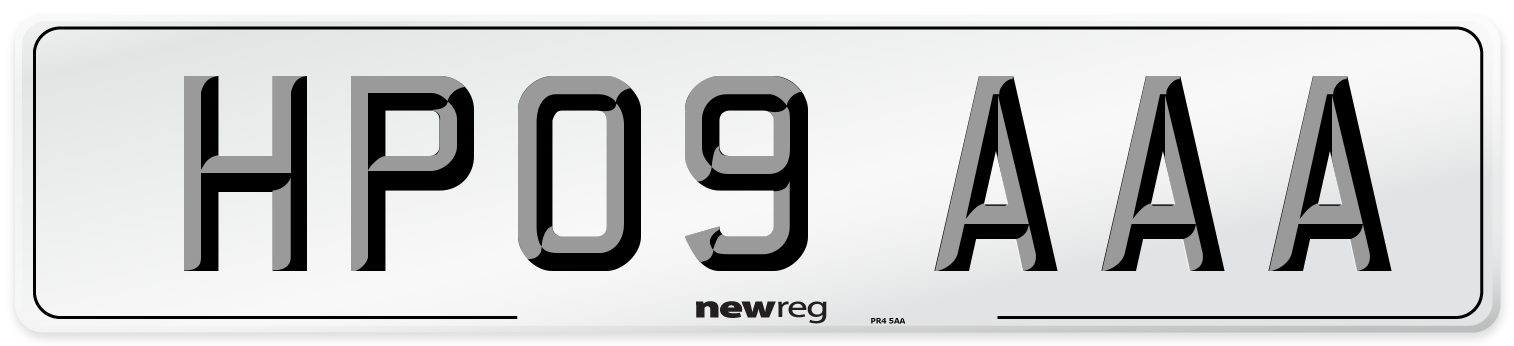HP09 AAA Number Plate from New Reg